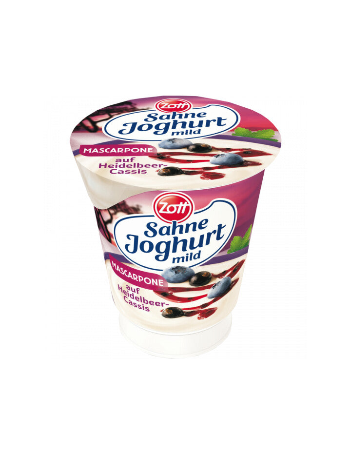 Zott Sahnejoghurt Mascarpone Duett Heidelbeer-Cassis 140g
