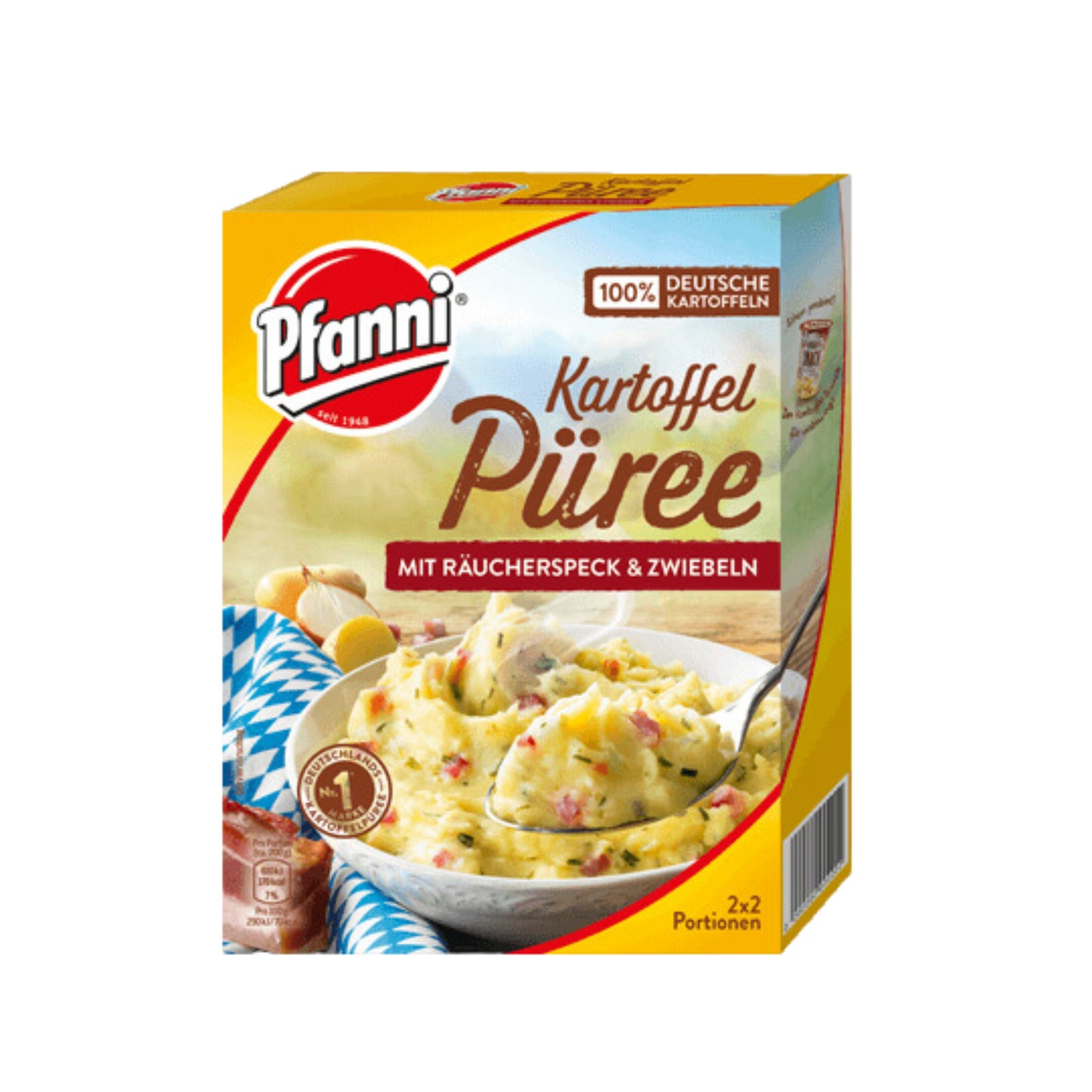 Pfanni Kartoffel Püree mit Räucherspeck&Zwiebel für 0,7l 150g