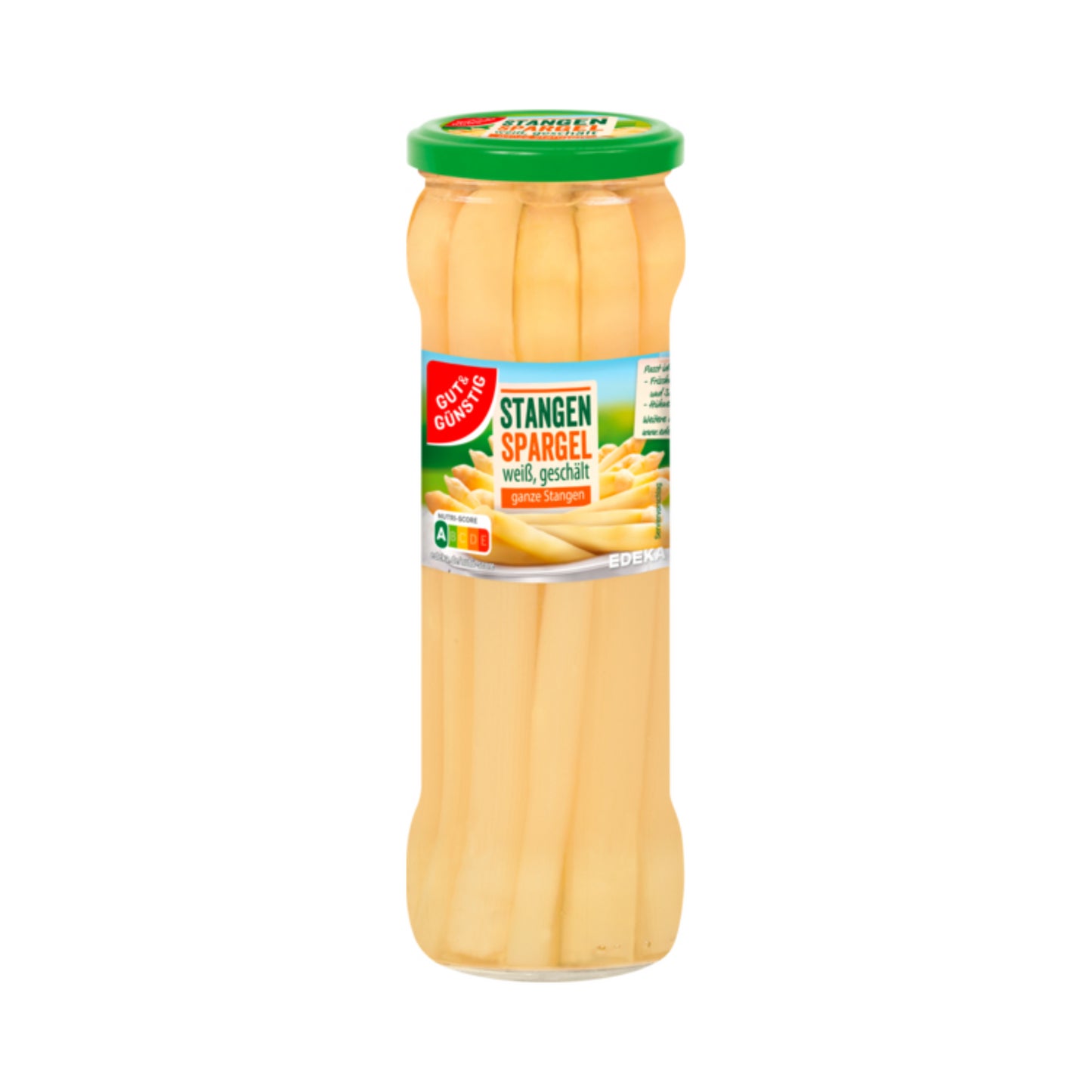 GUT&GÜNSTIG Stangenspargel weiß, geschält, ganze Stangen 330g
