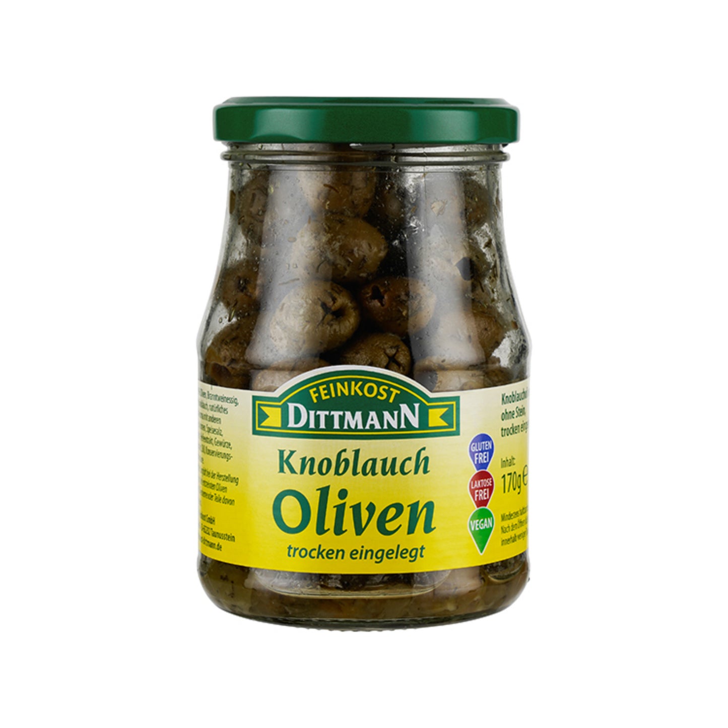 Feinkost Dittmann Knoblauch Oliven trocken eingelegt 170g