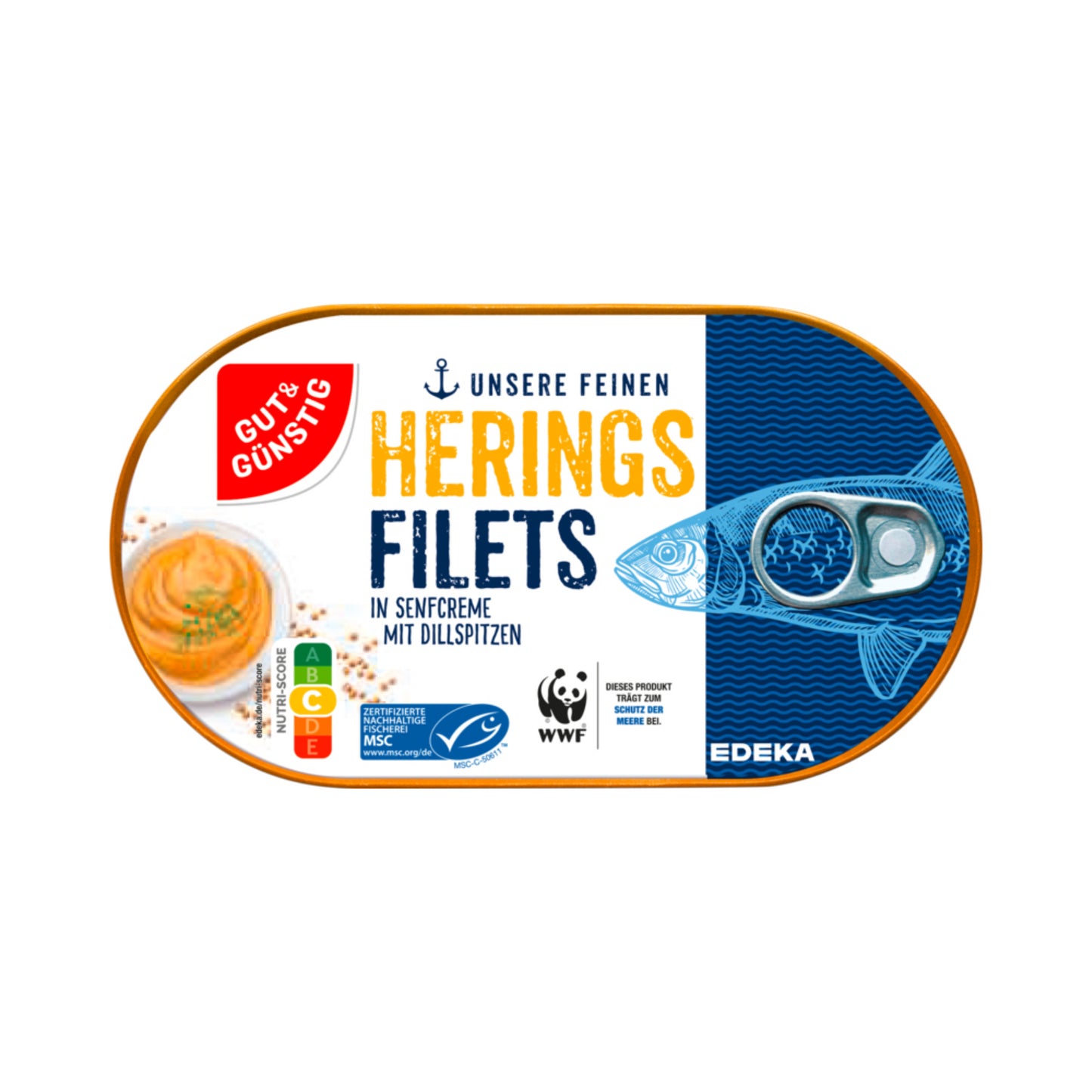 MSC GUT&GÜNSTIG Heringsfilets in Senf-Creme mit Dillspitzen 200g