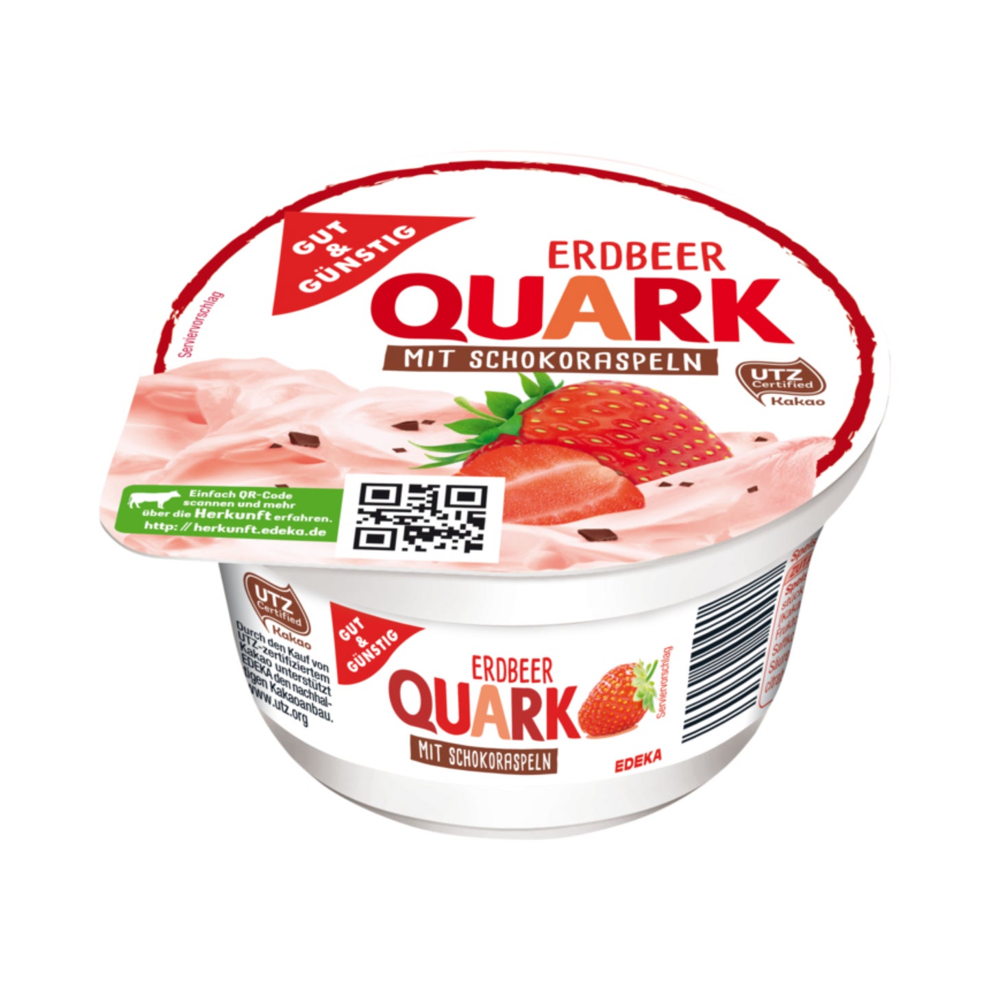 GUT&GÜNSTIG Fruchtquark mit Schokoraspeln Erdbeere 200g