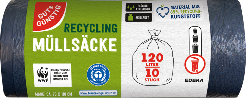 GUT&GÜNSTIG Müllsäcke recycelt 120l 10ST
