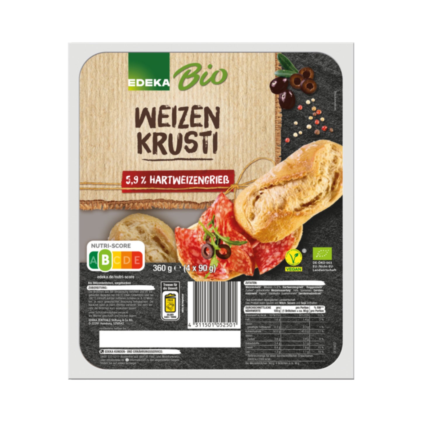 Bio EDEKA Weizen Krusti 360g