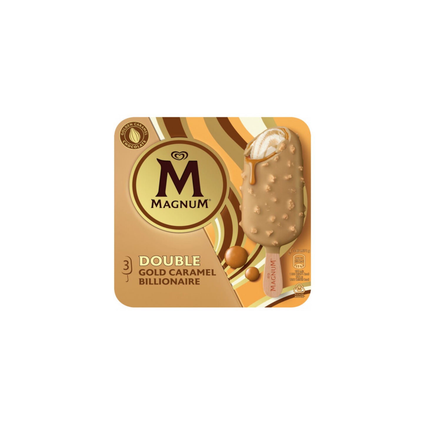 Langnese Magnum Double Gold Caramel Billionaire 3x85ml