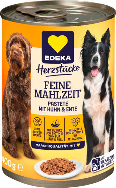 EDEKA Herzstücke Feine Mahlzeit mit Huhn und Ente 400g