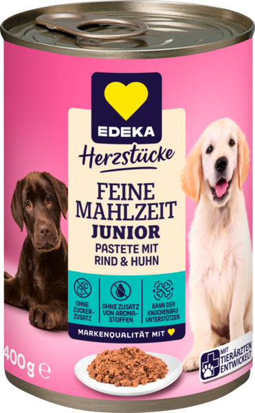 EDEKA Herzstücke Feine Mahlzeit Junior mit Rind+Huhn 400g