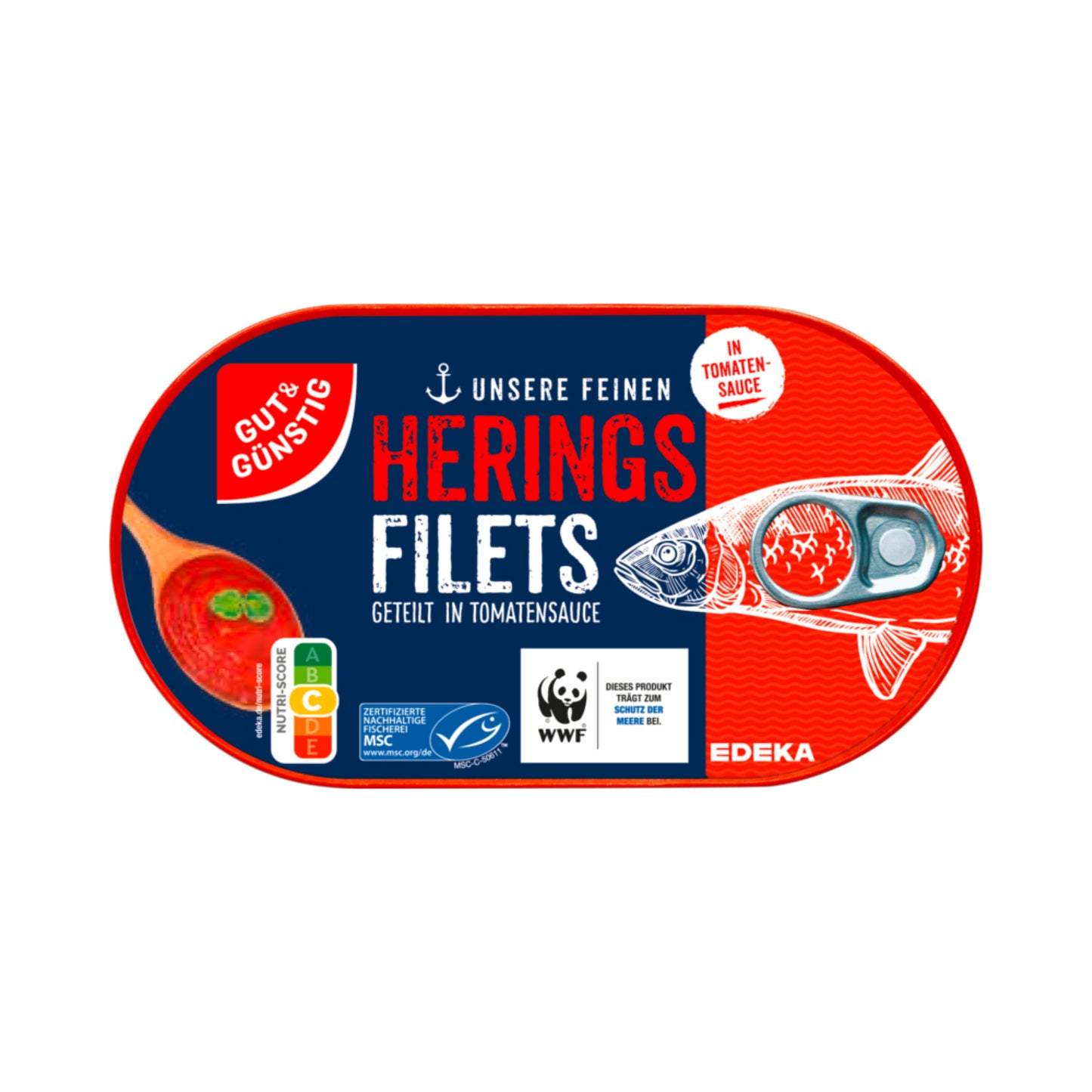 MSC GUT&GÜNSTIG Heringsfilets in Tomatensauce 200g