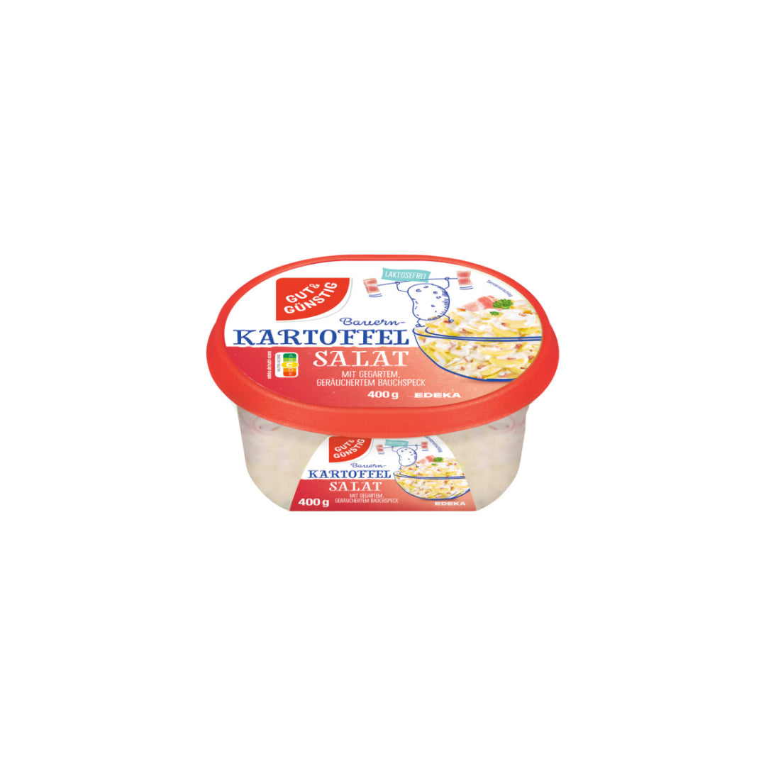GUT&GÜNSTIG Bauern Kartoffel Salat mit gekochtem geräuchertem Bauchspeck 400g