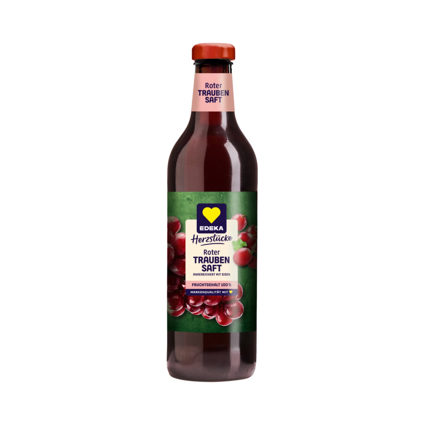 EDEKA Herzstücke Roter Traubensaft mit Eisenzusatz Fruchtgehalt 100% 0,75l