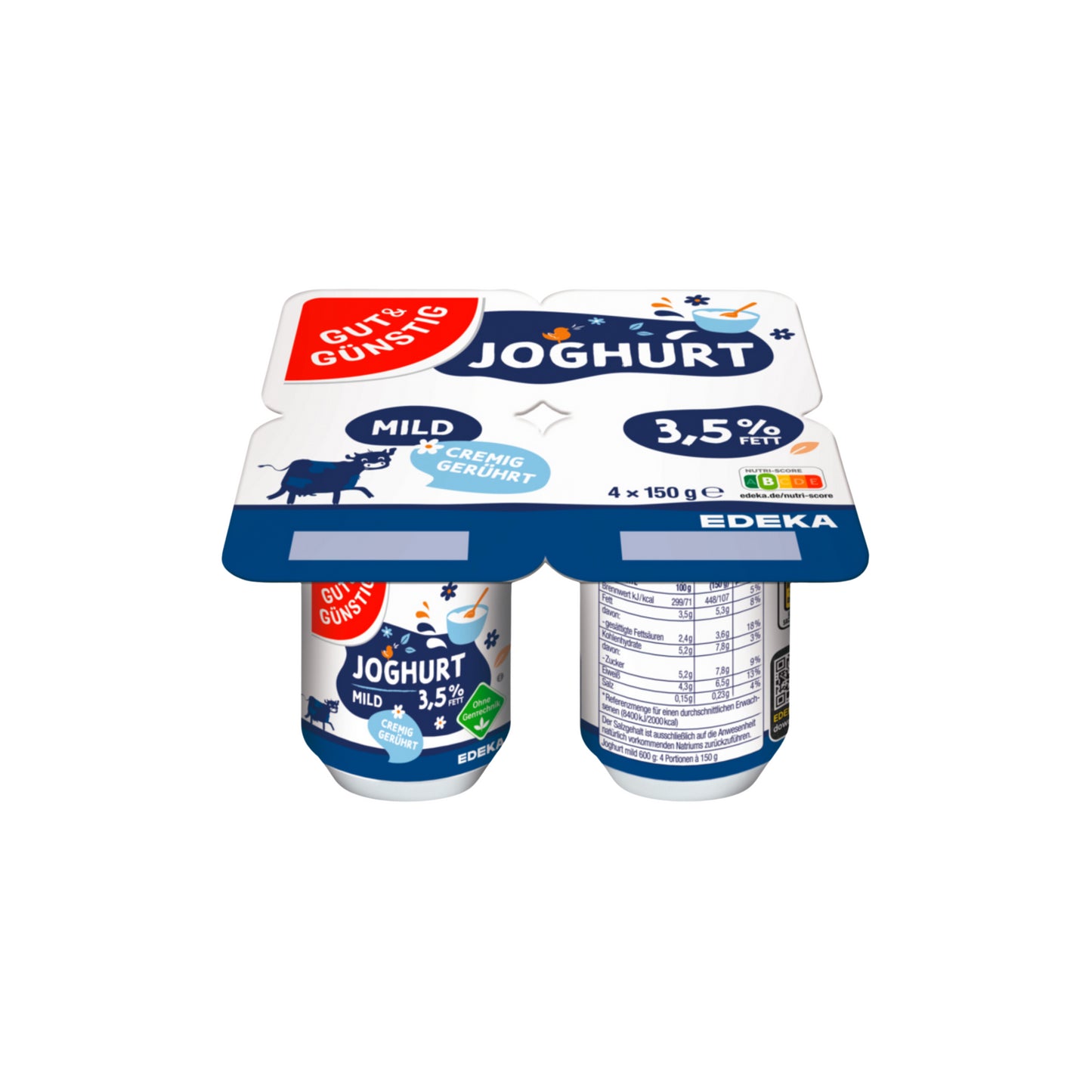 GUT&GÜNSTIG Naturjoghurt 3,5% gerührt 4x150g VLOG