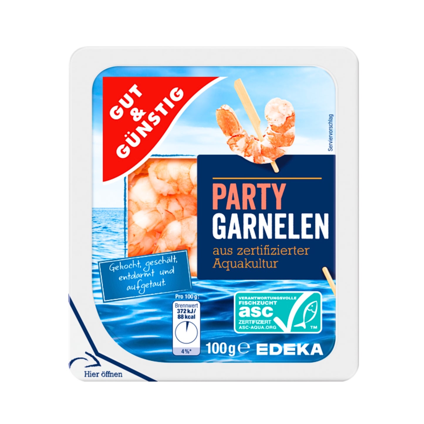 ASC GUT&GÜNSTIG Party Garnelen aus zertifizierter Aquakultur aus Indonesien 100g