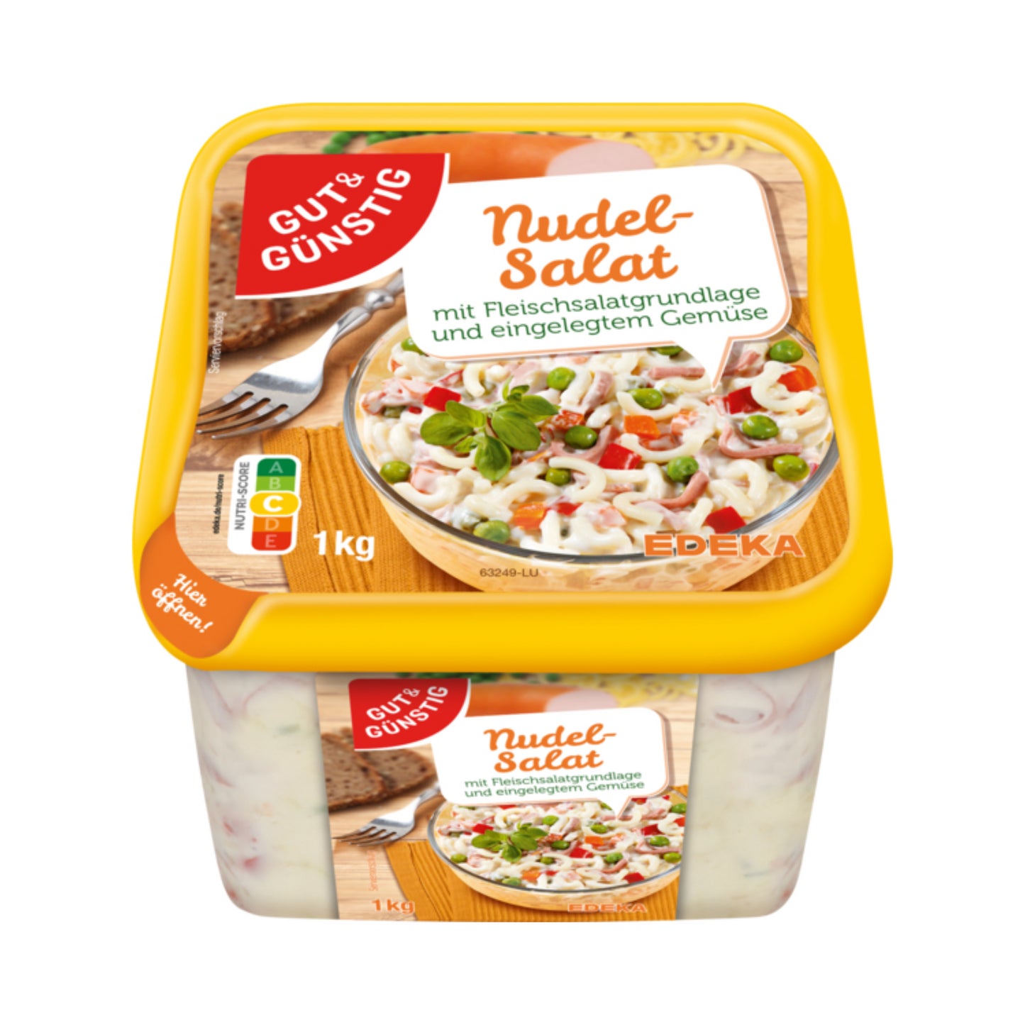 GUT&GÜNSTIG Pikanter Nudel Salat mit Fleischsalatgrundlage und Gemüse 1kg
