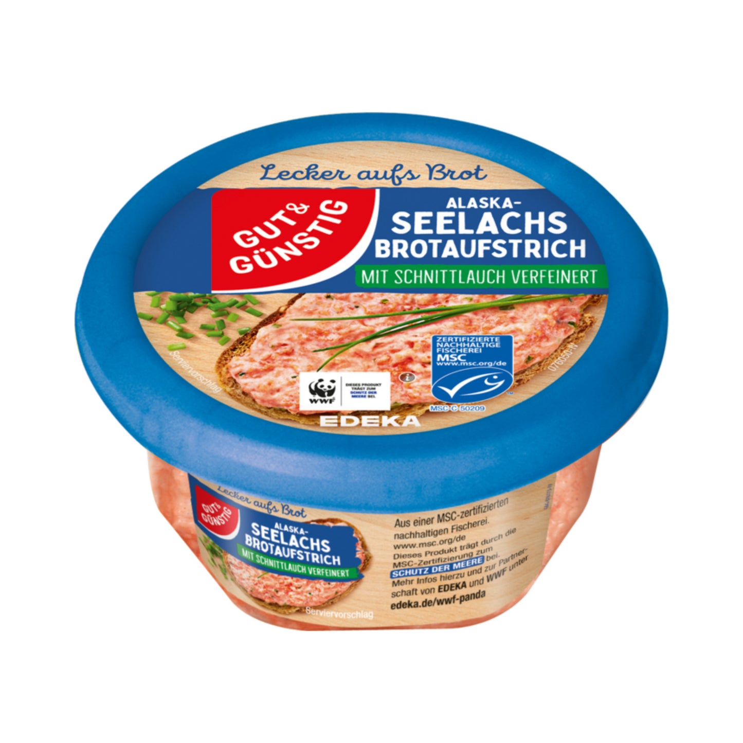 MSC GUT&GÜNSTIG Brotaufstrich Alaska Seelachs-Salat mit Schnittlauch verfeinert 150g