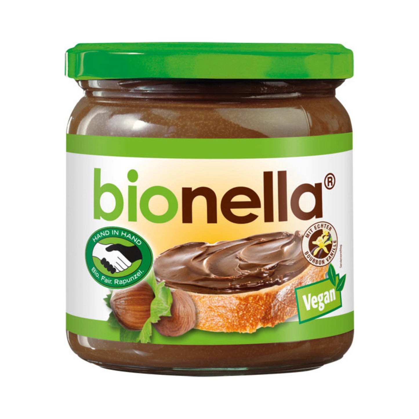 Bionella Nuss-Nougat-Creme mit Bourbon-Vanille 400g