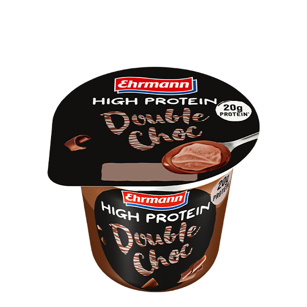 Ehrmann High Protein Pudding mit Double Choc mit Topping 200g