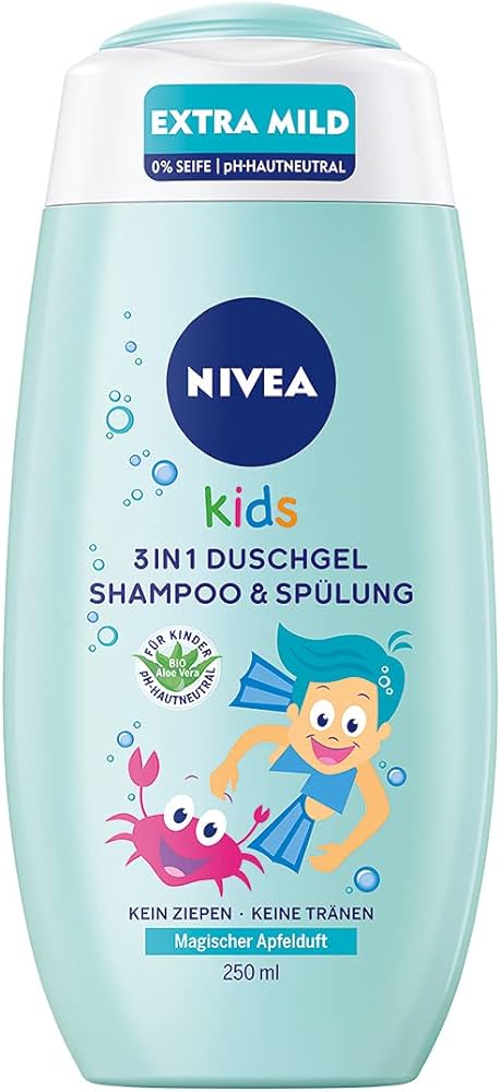 Nivea Kids 3in1 Duschgel, Shampoo&Spülung Magischer Apfelduft 250ml