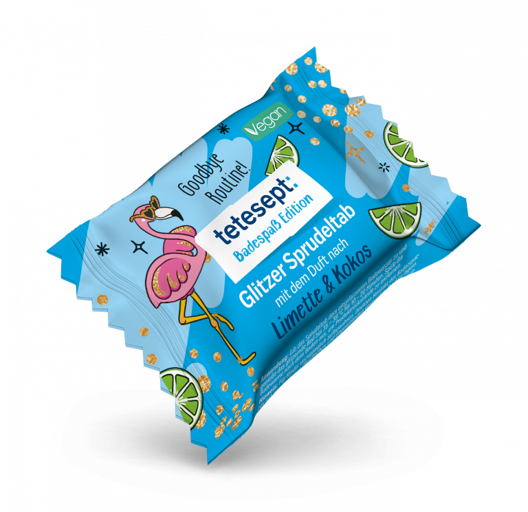 tetesept Badespaß Glitzer Sprudeltab türkis