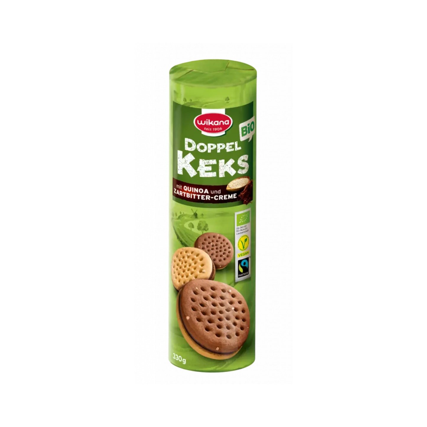 Bio Wikana Quinoa Doppelkeks Zartbittercreme Fairtrade 330g