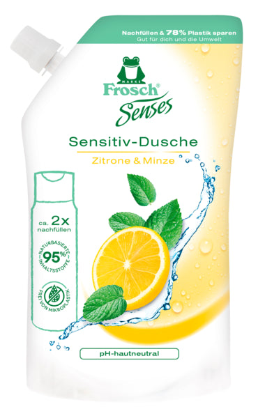 Frosch Senses Zitroneminze Sensitiv-Dusche Nachfüllbeutel 500ml