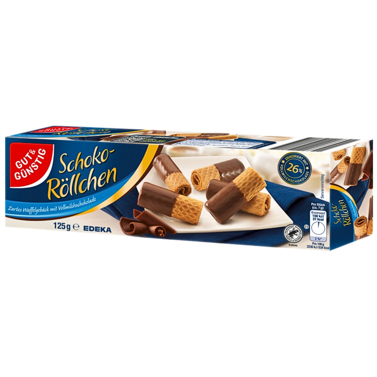 GUT&GÜNSTIG Schoko Röllchen Vollmilch 125g