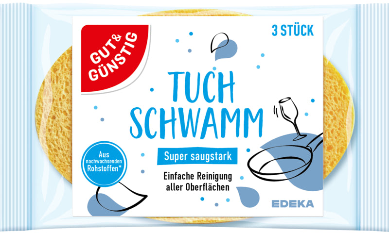 GUT&GÜNSTIG Tuchschwamm oval 3ST