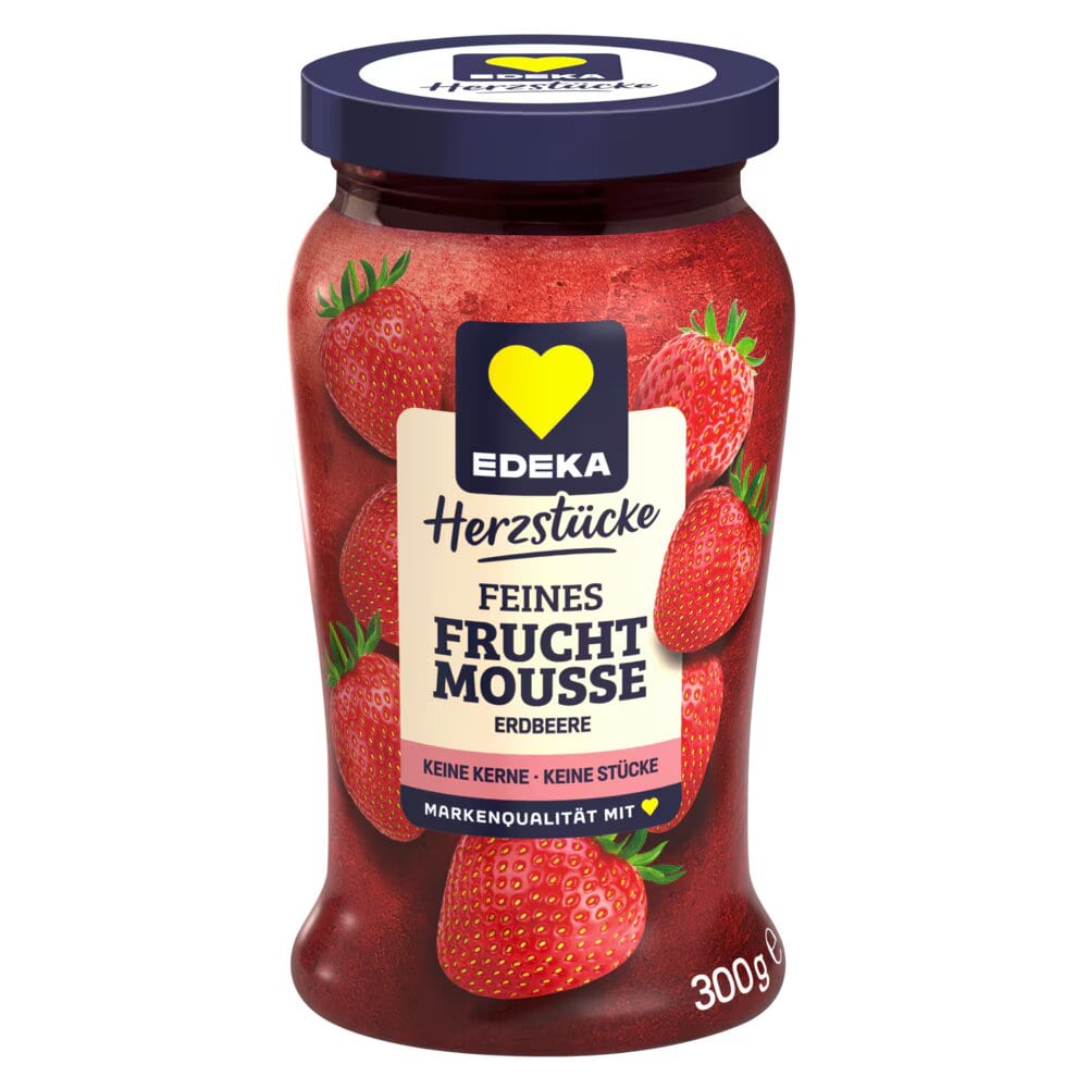EDEKA Herzstücke Feines Fruchtmousse Erdbeer 300g
