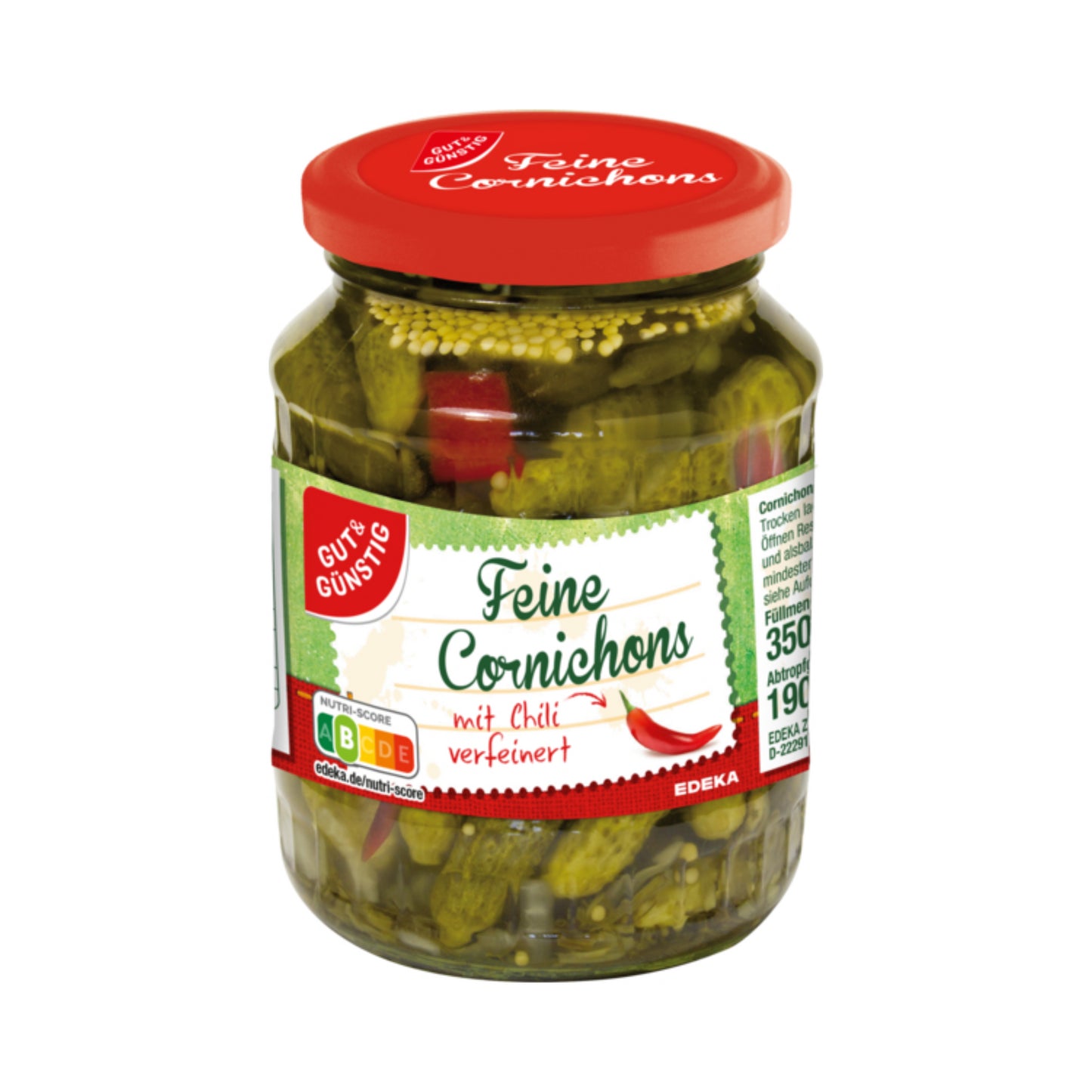 GUT&GÜNSTIG Cornichons mit Chili 350g
