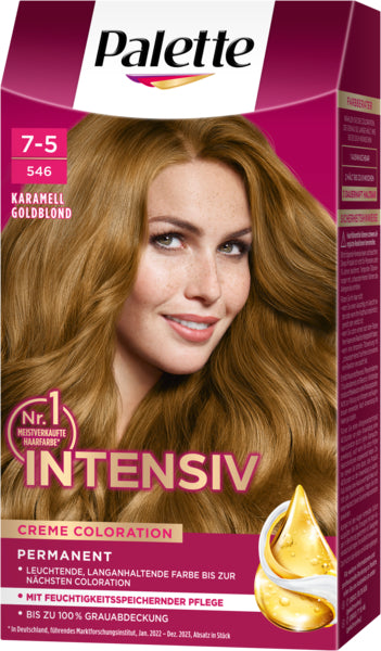 Palette Intensiv Creme Coloration Karamell Goldblond 7-5/546