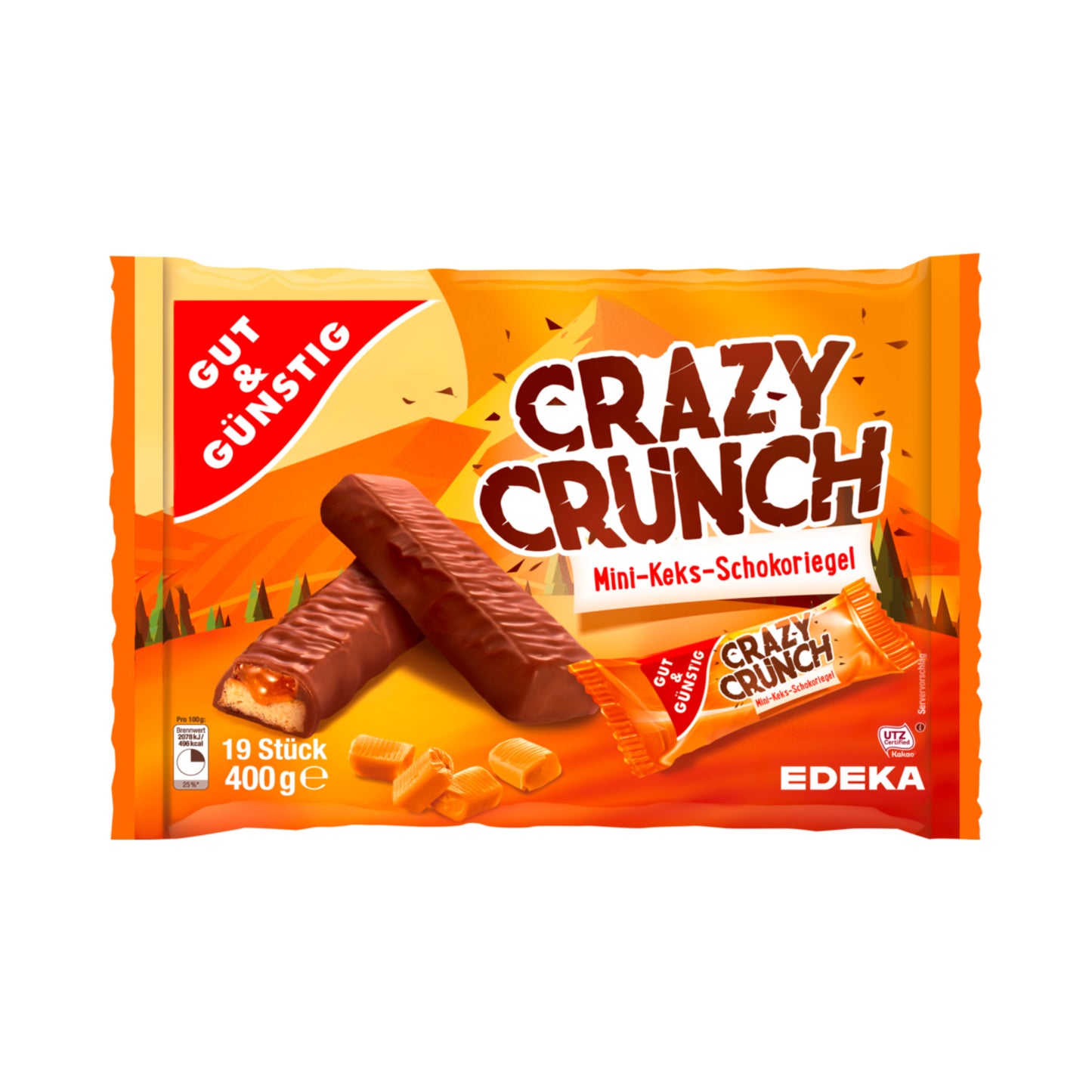 GUT&GÜNSTIG Schokoriegel Keks Karamell 400g