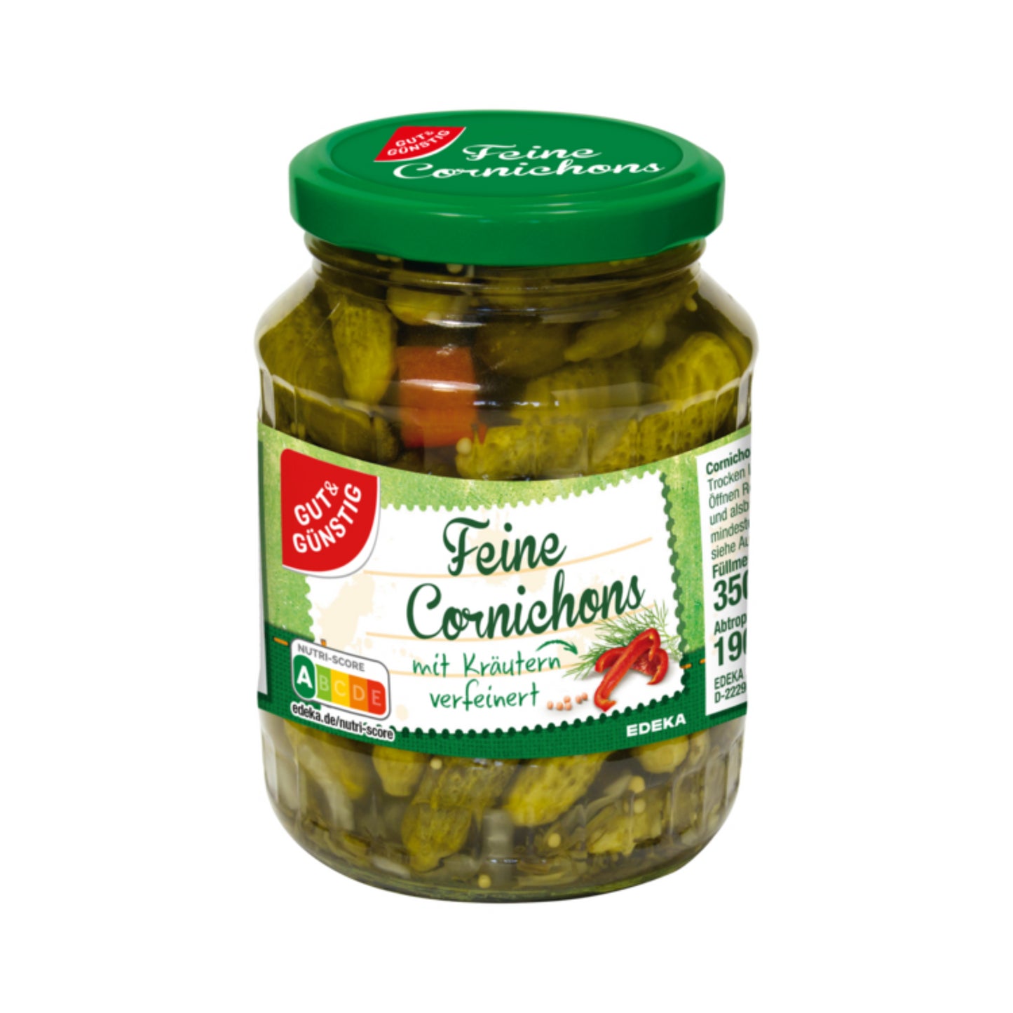 GUT&GÜNSTIG Cornichons mit Kräutern 350g