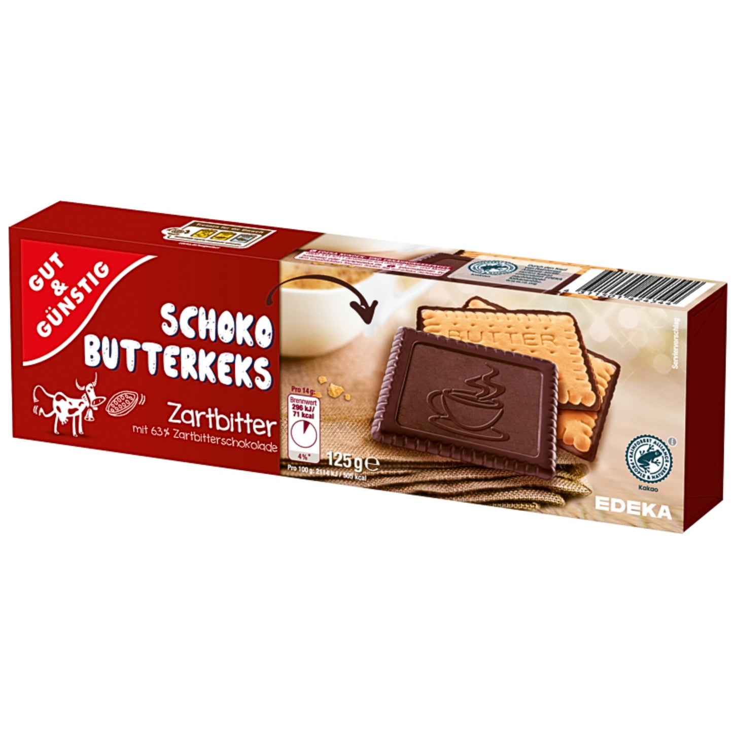 GUT&GÜNSTIG Schoko Butterkeks Zartbitter 125g
