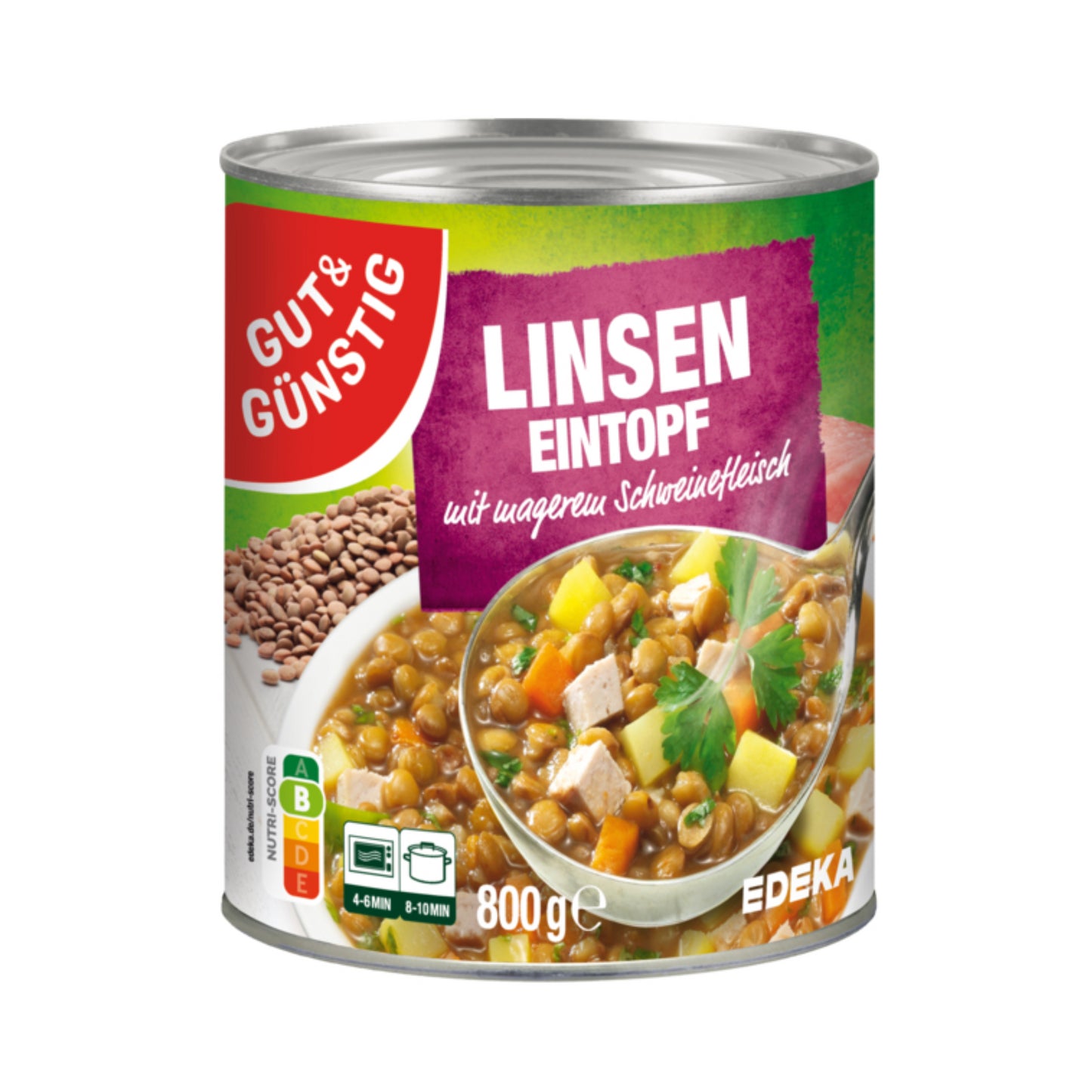 GUT&GÜNSTIG Linseneintopf mit magerem Schweinefleisch 800g