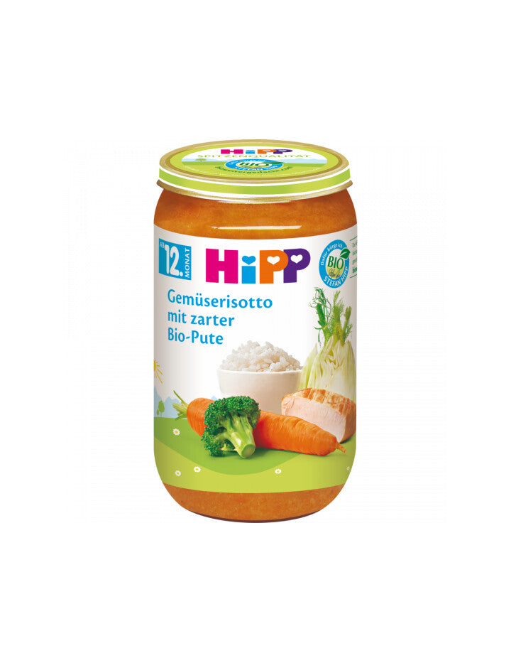 Bio Hipp Pasta Bambini Gemüserisotto mit zarter Pute ab 12.Monat 250g