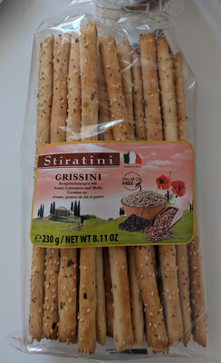 Stiratini Grissini mit Leinsamen Sesam und Mohn 230g
