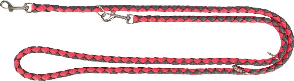 Jollypaw V-Leine geflochten lachs/grafit S-M 2m/12mm