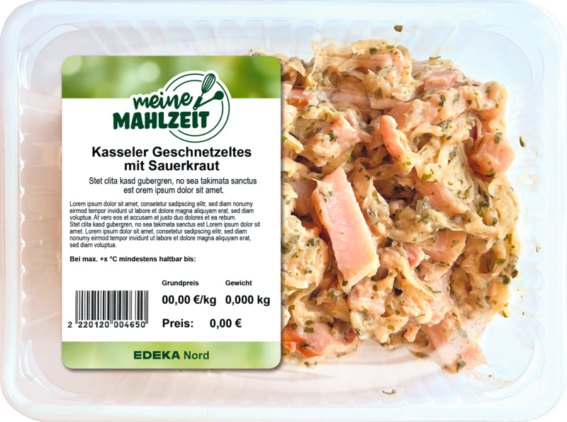 Meine Mahlzeit Kasseler-Geschnetzeltes mit Sauerkraut 500g