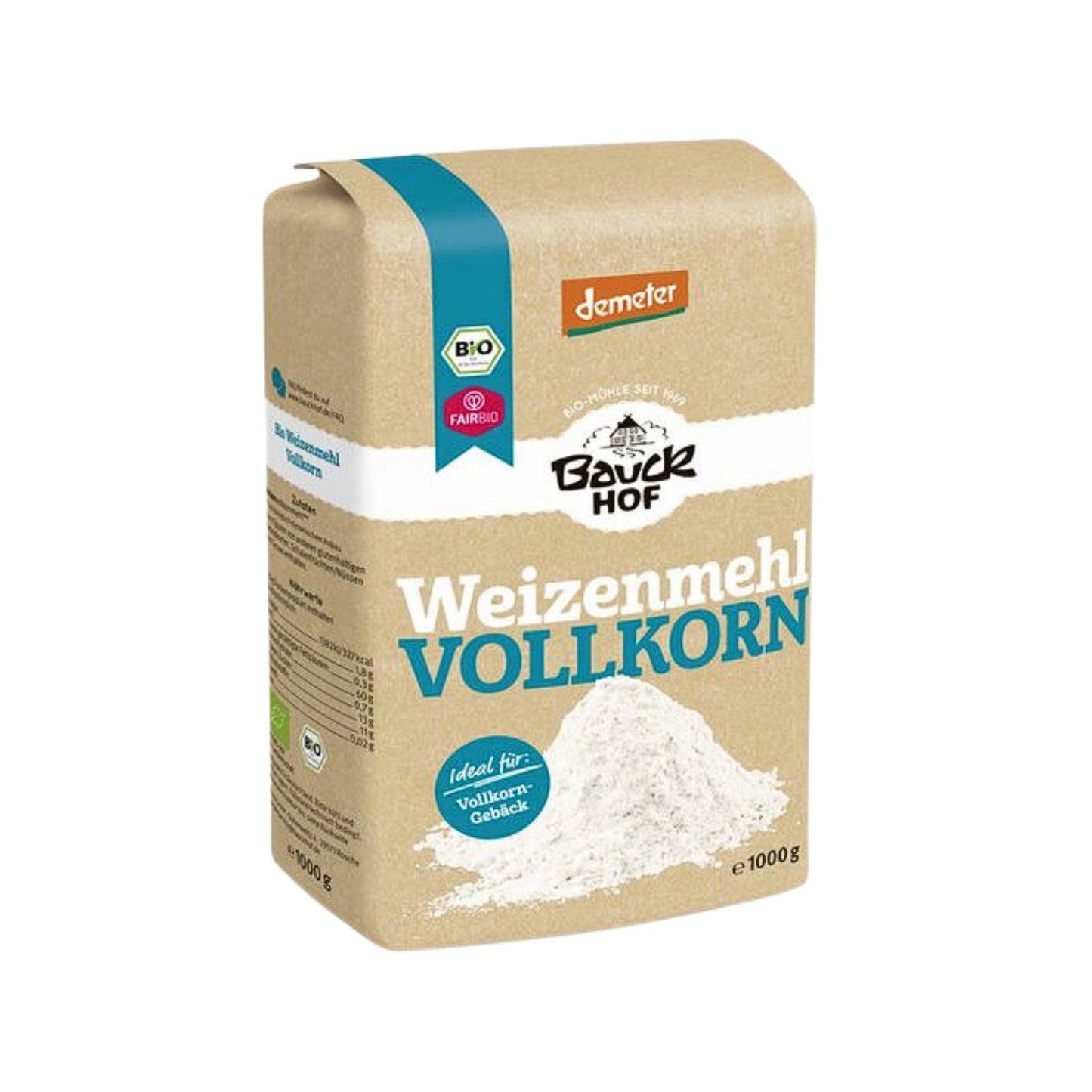 Demeter Bauck Mühle Vollkorn Weizenmehl 1kg