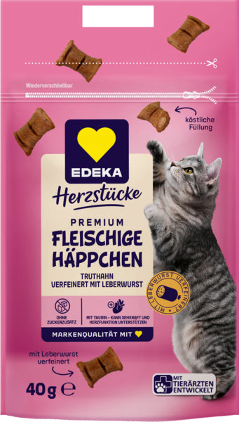 EDEKA Herzstücke Fleischige Häppchen mit delikater Leberwurstfüllung 40g