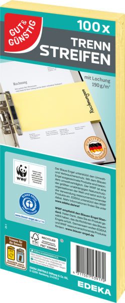 GUT&GÜNSTIG Trennstreifen 2-fach gelocht