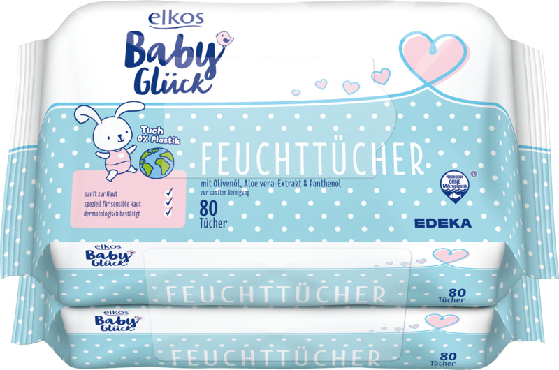 EDEKA elkos Baby Glück Babytücher Comfort 2x80ST
