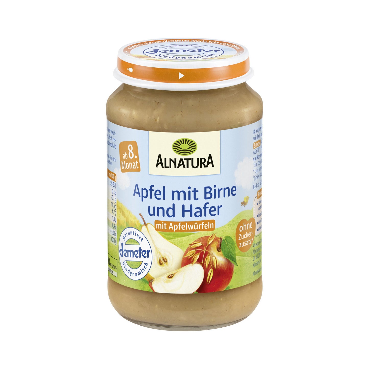 Demeter Alnatura Apfel mit Birne und Hafer 190g