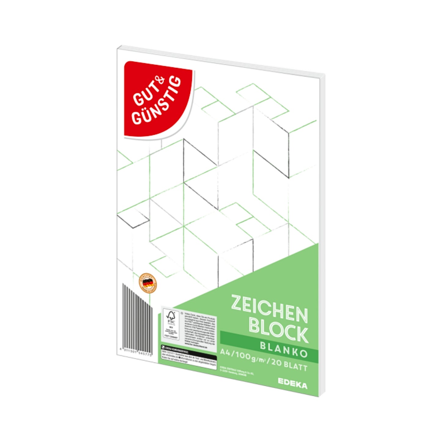 GUT&GÜNSTIG Zeichenblock A4 20BL