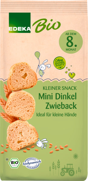 Demeter EDEKA Dinkel Mini Zwieback für Babys ab dem 08.Monat 100g