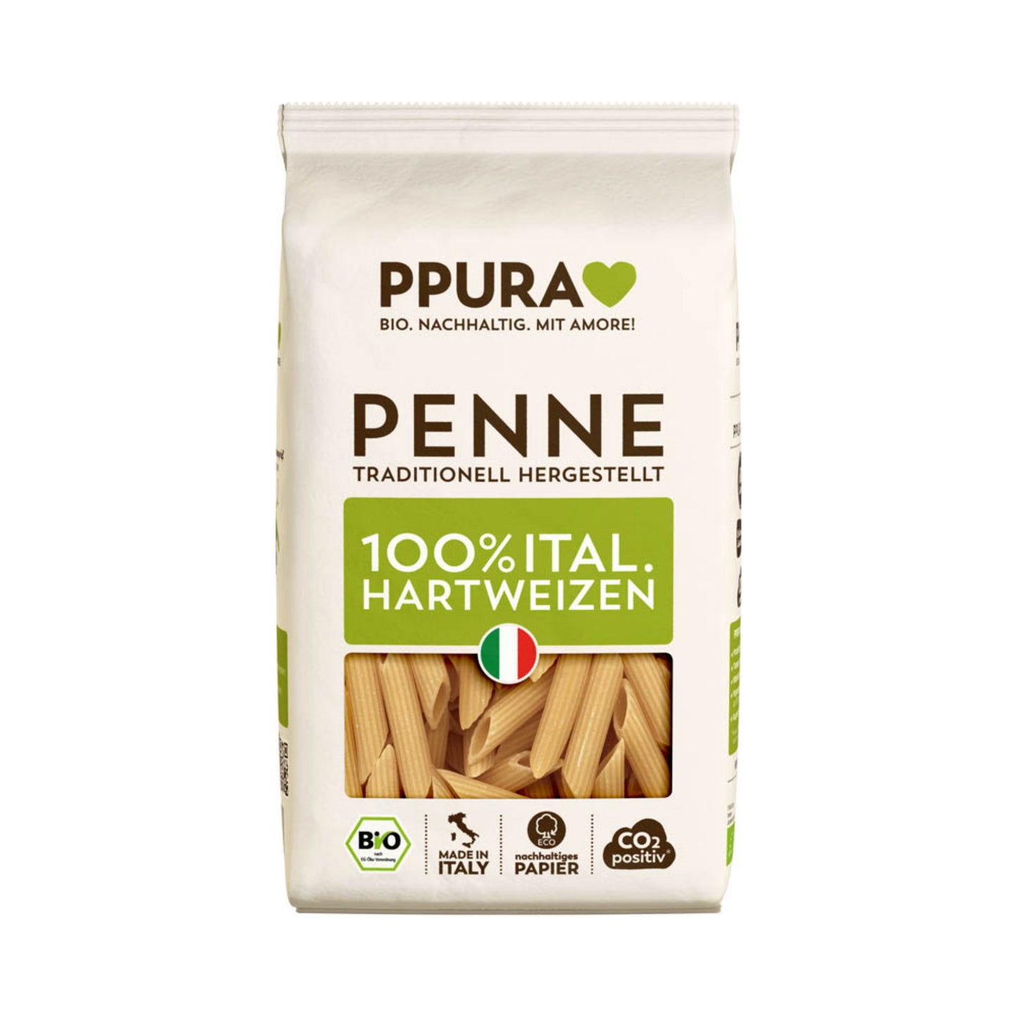 Bio Ppura Penne aus italienischem Hartweizen 500g