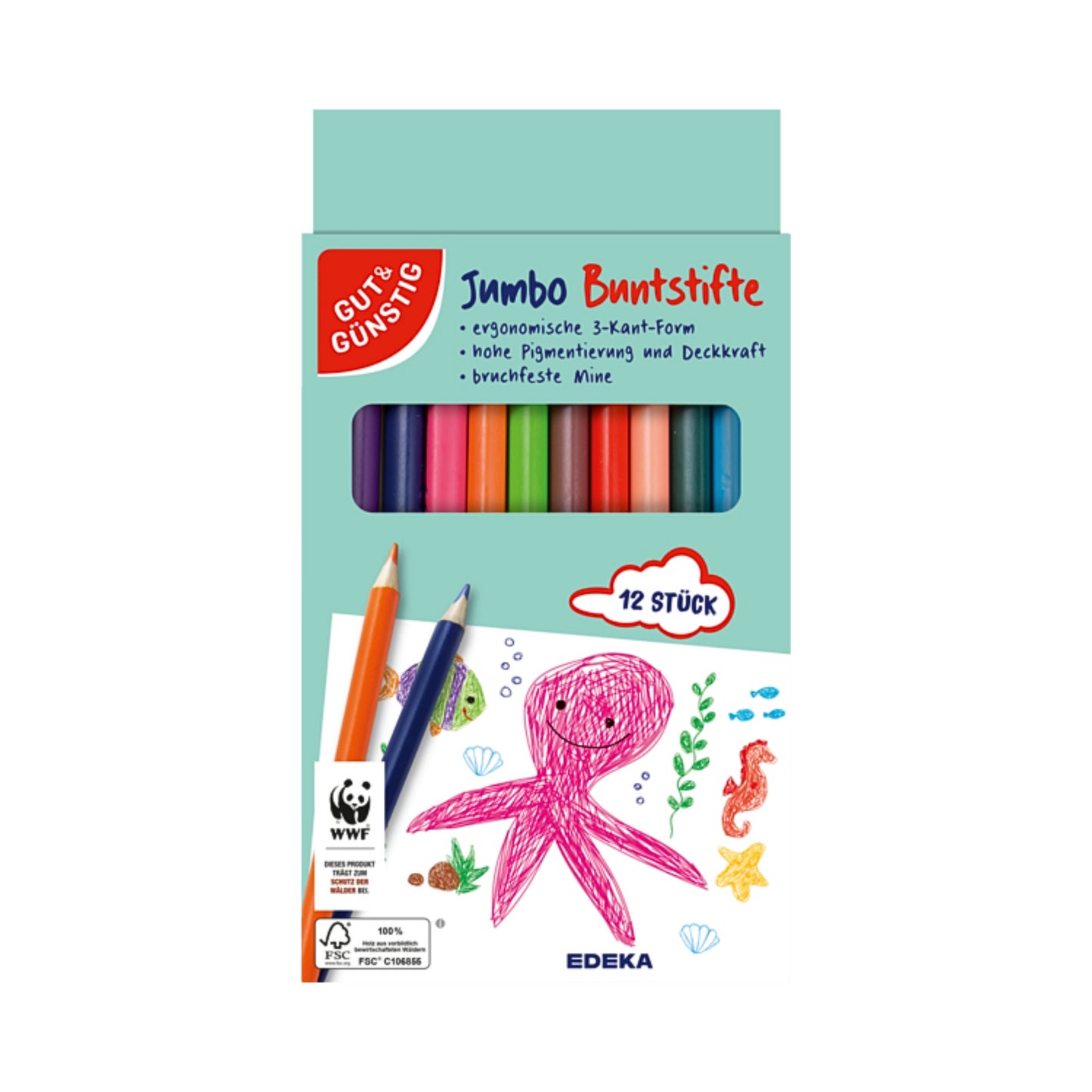 GUT&GÜNSTIG Jumbo-Buntstifte 12ST