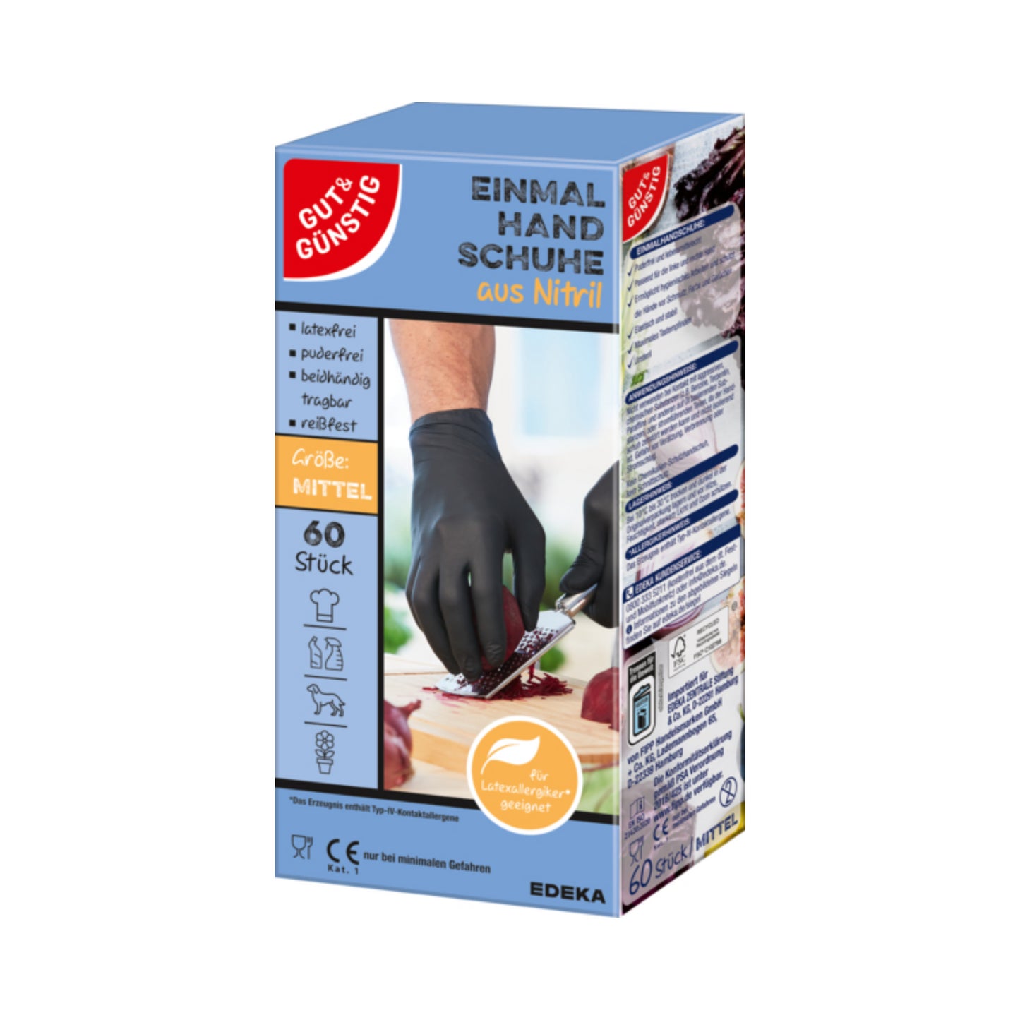 GUT&GÜNSTIG Einmalhandschuhe Nitril schwarz Gr.M 60ST