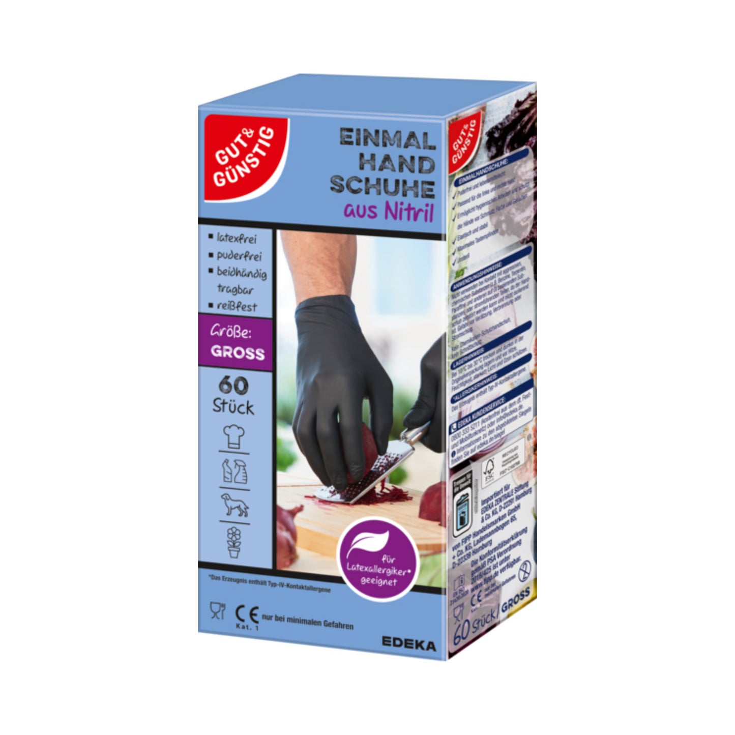 GUT&GÜNSTIG Einmalhandschuhe Nitril schwarz Gr.L 60ST