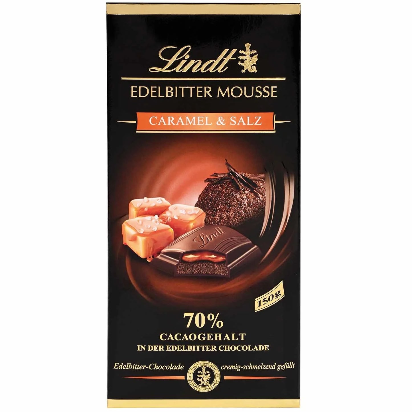 Lindt Edelbitter Mousse Caramel-Salz 150g