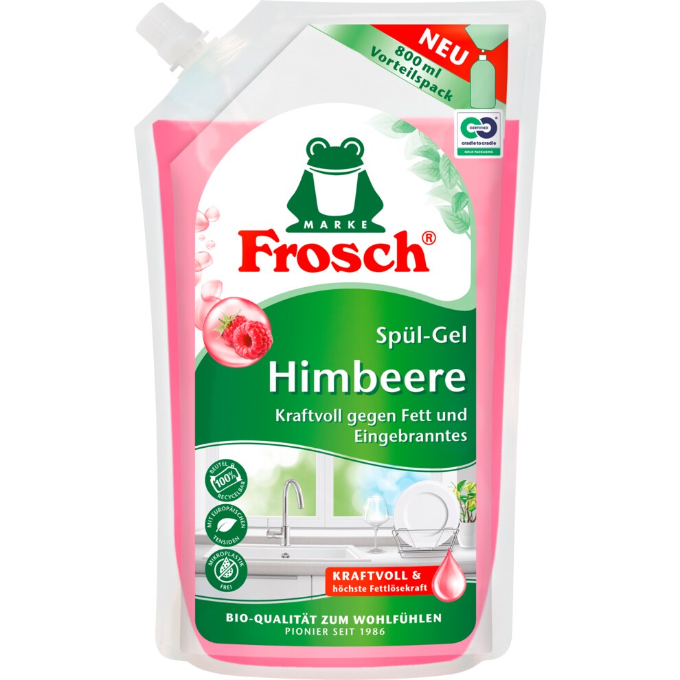 Frosch Himbeere Handspül-Lotion Nachfüllbeutel 800ml